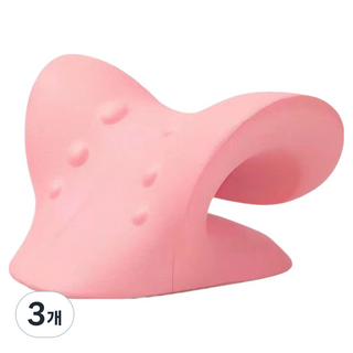 曲線按摩頸枕, 3個, 粉紅色