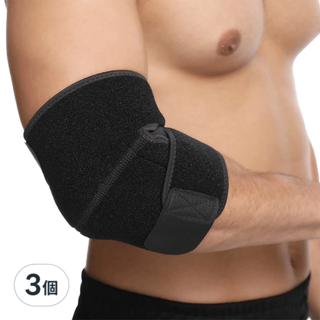 AOLIKES 奧力克斯 運動護肘, 黑色 均碼 OK布 SBR 尼龍, 肘圍25~35cm, 3個