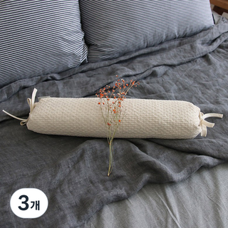 뽐에떼 브릭 끈 베개, 아이보리, 3개