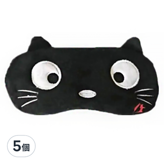 KawaDenki USB 舒壓香薰恆溫款熱敷眼罩 黑貓, 5個, 1入