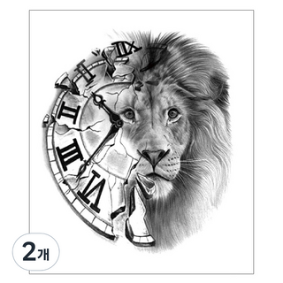 gelluna 猛獸 獅子 老虎 紋身貼紙, T-101, 2個