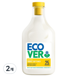 에코버 섬유유연제 치자꽃 바닐라, 750ml, 2개