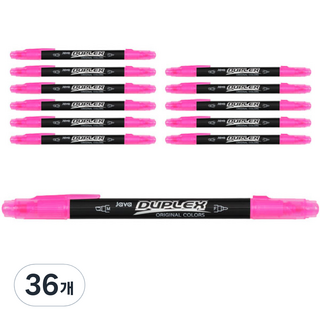 JAVAPEN Duplex 雙頭經典螢光筆, 粉紅色, 36個