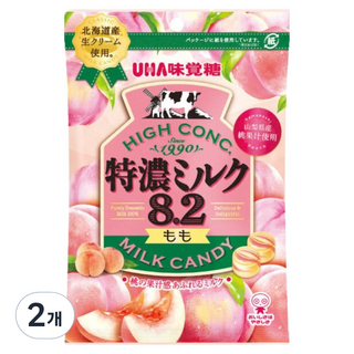 유하미카쿠토 토쿠노 밀크 모모 캔디, 68g, 2개