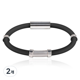 유앤유 실리콘 팔찌 밴드 블랙, 2개