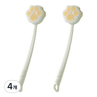 언헤브 고양이 모양 샤워 바디 브러쉬, 화이트, 1개입, 4개