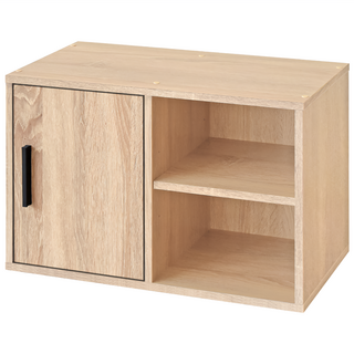 HOPMA 合馬家具 簡約單門二格櫃 G-MD600PMS, 淺橡木