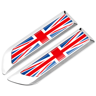 bebehome 多國旗幟車側金屬徽飾貼, 1套, 銀色英國