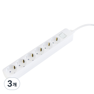 大山電子 一般節電型6孔16A多孔延長線, 白色, 3m, 3個