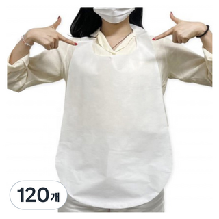 드라마벨류 일회용 부직포 앞치마, 120개, 화이트
