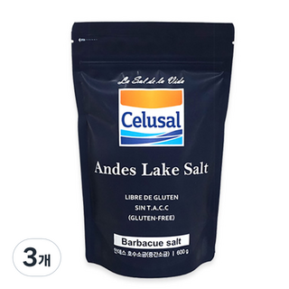 Celusal 安地斯鹽 B. 中粒鹽 夾鏈袋, 600g, 3個