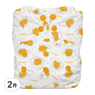 THiRSTiES AIO有機棉壓扣一體式布尿布 0~36個月成長型, Gudetama 蛋黃哥, 2件