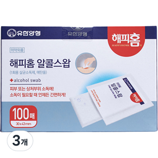 해피홈 알콜 스왑, 100매, 3개