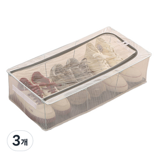 折疊式網布鞋盒 L BRP206, 3個, 透明
