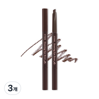 ETUDE 素描高手造型眉筆 0.25g, #03 Brown, 3支