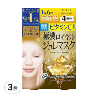 KOSE 高絲 CLEAR TURN 光映透 極上保濕凝凍面膜 美白, 33g, 4入, 3盒