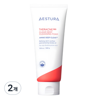 에스트라 테라크네365 클리어 딥 클렌징 폼, 200g, 2개