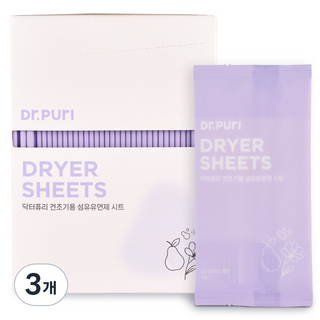 Dr.Puri 烘衣機專用衣物柔軟香氛紙 白霧香, 3個, 40入