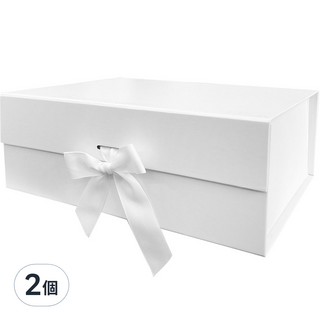 Lead home 麗德家 現代緞帶包裝禮物盒 (大), 白色, 2個