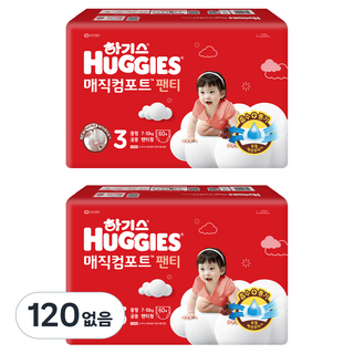 하기스 2024 매직컴포트 팬티형 기저귀 남녀공용, 3단계, 480매