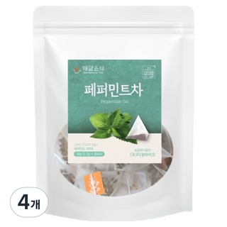 해담은티 페퍼민트차 티백, 1.2g, 4개, 30개입