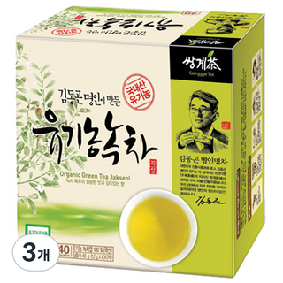 쌍계명차 김동곤 명인이 만든 국내산 유기농 녹차 작설, 1.2g, 40개입, 3개