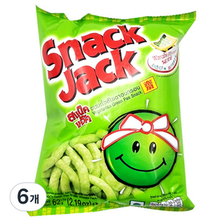 SNACK JACK 豌豆脆條餅乾 芥末口味, 6包, 62g