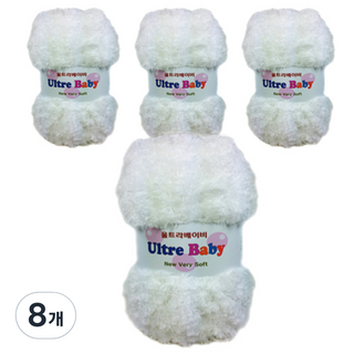 행복뜨기 울트라베이비 뜨개실, 1052 화이트, 8개