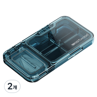 westwood pill box Nesting Home 切藥器 4格藥盒 半海洋藍色, 2個