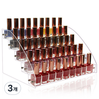 Full-Covered 5層壓克力指甲油收納架, 3個, 單一顏色