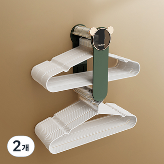 GOODIE FOODIE 折疊式衣架收納盒 2層, 綠色, 2個