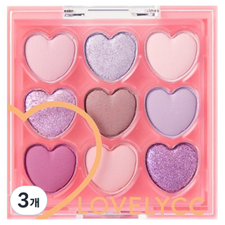 Lovelycc 魔法遮瑕秘技9色眼影盤, 3個, 03莓果紫