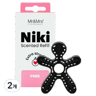 Mr&Mrs FRAGRANCE Niki 車用芳香劑補充蕊, 純淨, 2個