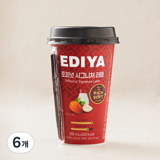 이디야 토피넛 시그니처 라떼, 6개, 300ml
