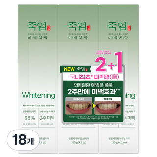 죽염 잇몸케어 화이트닝 치약, 120g, 18개