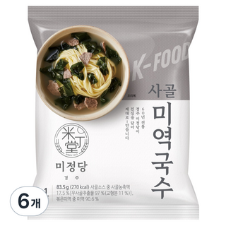 미정당 사골미역국수, 83.5g, 6개