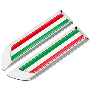 bebehome 多國旗幟車側金屬徽飾貼, 1套, 銀色義大利