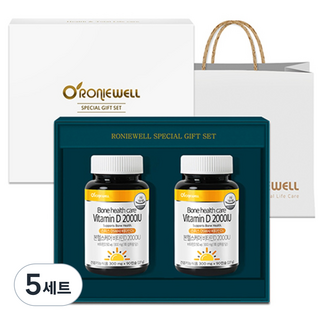 로니웰 본헬스케어 비타민D 2000IU + 쇼핑백 선물세트, 90정, 5세트