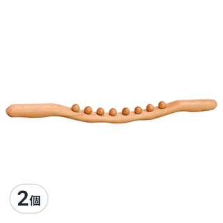 s-sportplus+ 按摩棍 原木 08珠, 原木色, 2個