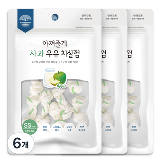 아껴줄게 치실 강아지 덴탈껌 7개입, 사과 우유, 42g, 6개