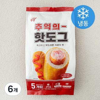 우양 추억의 핫도그 (냉동), 80g, 6개, 5개입