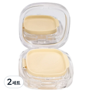 셀비아 BB크림 파운데이션 DIY 쿠션 케이스 ABS 사각형 75 x 28, 2세트, 투명