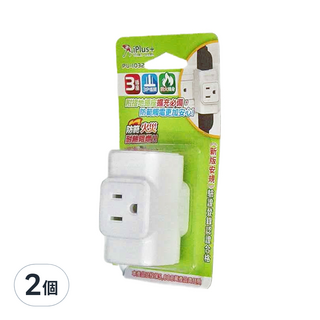 iPlus 保護傘 3座便利小壁插 3孔, PU-1032, 2個, 64.8mm