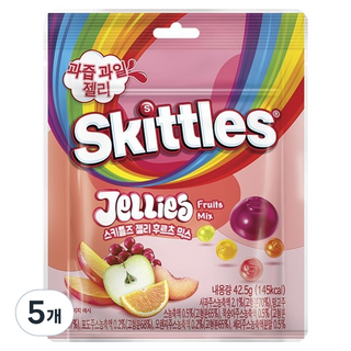 Skittles 彩虹糖 水果軟糖 混合, 5個, 42.5克
