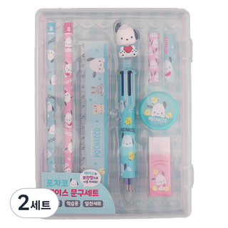 산리오캐릭터즈 포차코 케이스 문구세트, 2세트, 혼합색상