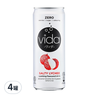 vida 氣泡飲 鹹荔枝味, 325ml, 4罐