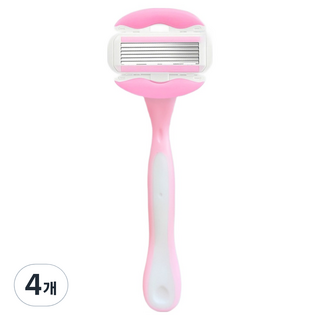 쏙쏙채움 겨드랑이 다리털 여성용 면도기 6중날 면도기 핑크 16.7 x 5.7 cm, 4개, 1개입