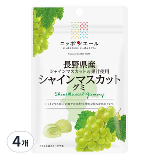 Nippon Yell JA全農果凍 長野麝香葡萄軟糖, 40g, 4個