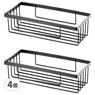 小麥購物 免打孔衛生紙架 C584 小 174g, 4個, 典雅黑