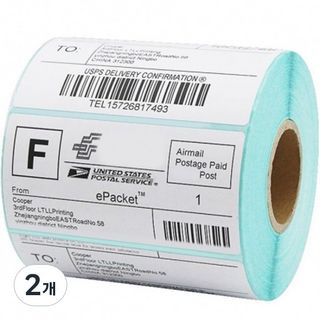 條碼感熱捲筒標籤 1000張, 2個